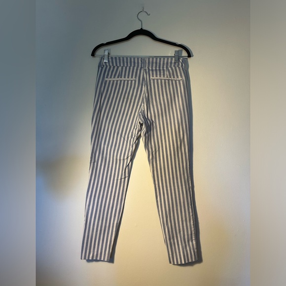 Old Navy Pixie Style Blue & White Striped Ankle Length Jeans, Size 4 - Picture 2 of 7